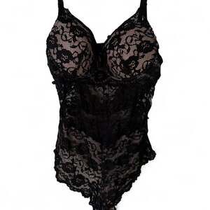 Black Lacy Lingerie Bodysuit - Size Large